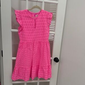 Vineyard Vines Pink Eyelet Dress Size 6 Summer Brunch Vacation Dress